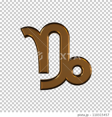Capricorn horoscope constellation mark symbol gold 3D 110315457