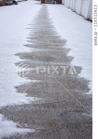 a snowy road in winter. a snowy road in winter. 110315613