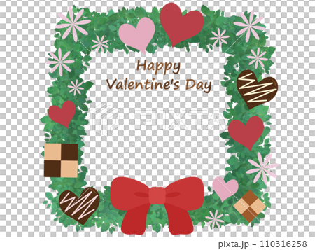 Valentine's wreath rectangle frame Valentine's wreath rectangle frame 110316258