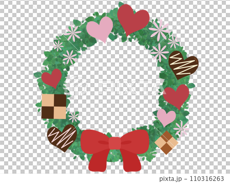 Valentine's wreath round frame 110316263