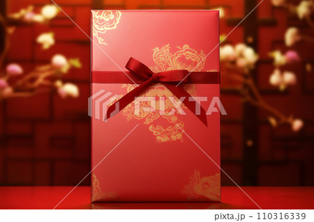 Mockup red envelope, Chinese new year lucky money gift, Chinese new year voucher and promotion concept. Generative AI Mockup red envelope, Chinese new year lucky money gift, Chinese new year voucher and promotion concept. Generative AI 110316339
