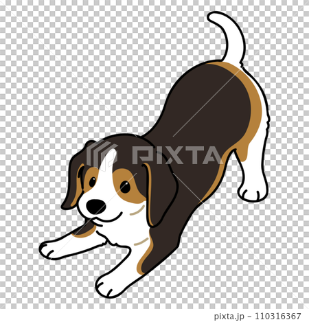 深棕色小獵犬的簡單可愛插圖,邀請您玩耍,主線 深棕色小獵犬的簡單可愛插圖,邀請您玩耍,主線 110316367