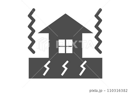 家と地震のアイコン 家と地震のアイコン 110316382