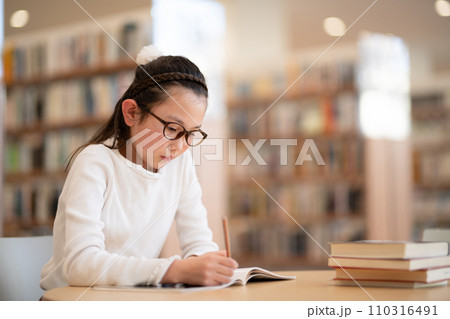 勉強をする女の子 勉強をする女の子 110316491
