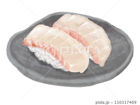 水彩の寿司_タイ01_1 水彩の寿司_タイ01_1 110317409