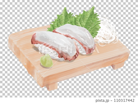 Watercolor sushi_octopus 01_4 110317442