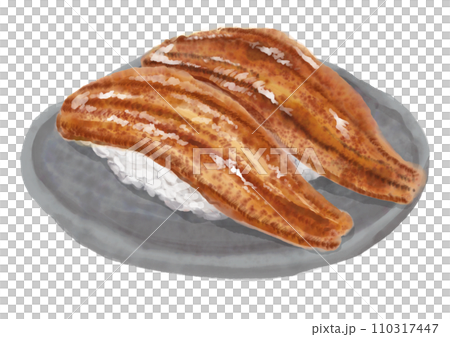 Watercolor sushi_Conger eel 01_1 Watercolor sushi_Conger eel 01_1 110317447