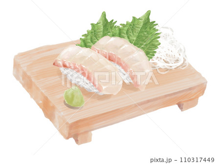 水彩の寿司_タイ01_4 水彩の寿司_タイ01_4 110317449