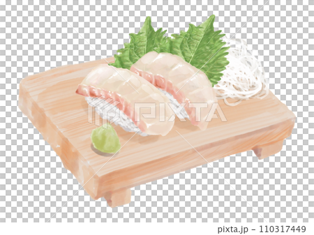 水彩の寿司_タイ01_4 水彩の寿司_タイ01_4 110317449