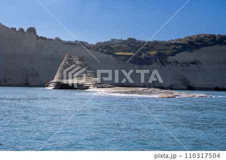 Island Corfu and Ionian sea from a boat 110317504