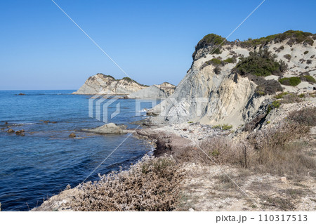 Coast of island Erikousa, Greece 110317513