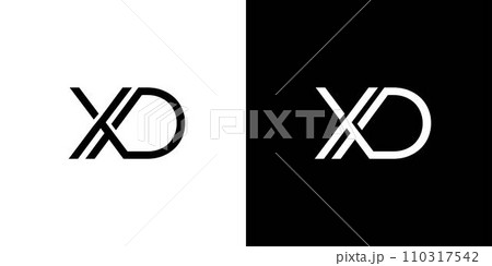 modern and Unique  letter XD initials logo design 110317542