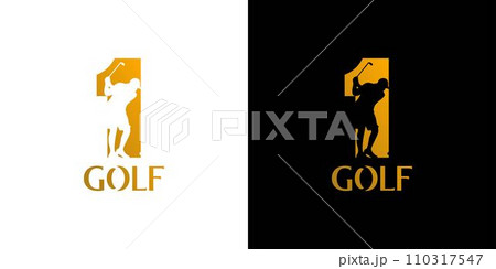 The first golf logo design is unique and modern The first golf logo design is unique and modern 110317547