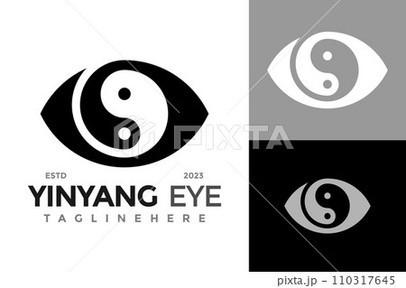 Yin Yang Eye Logo design vector symbol icon illustration 110317645