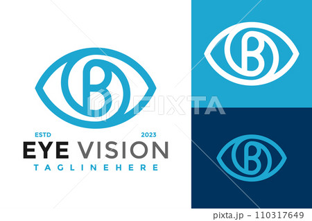 Letter B Eye Vision Logo design vector symbol icon illustration 110317649