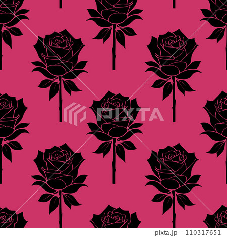 seamless graphic floral pattern black roses on purple background, texture, design seamless graphic floral pattern black roses on purple background, texture, design 110317651