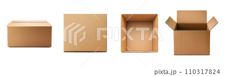 Empty open craft cardboard box, mockup...のイラスト素材 [110317824] - PIXTA