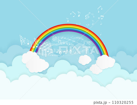 虹の架かった青空 110320255
