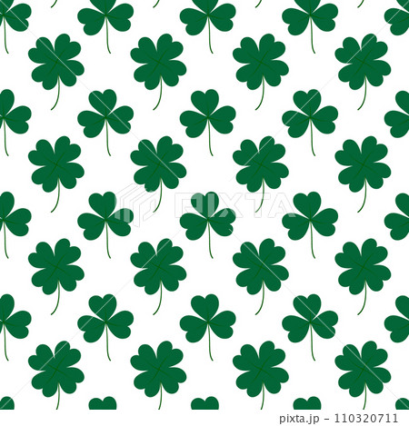 Seamless pattern of tree and four leaf clover. Design concept for St. Patrick greetings backdrop Seamless pattern of tree and four leaf clover. Design concept for St. Patrick greetings backdrop 110320711