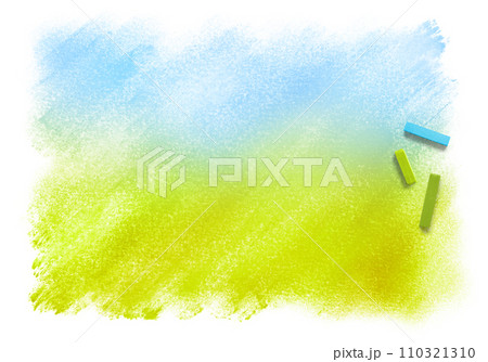 手描きパステルで描いた、空と緑のグラデーション 手描きパステルで描いた、空と緑のグラデーション 110321310