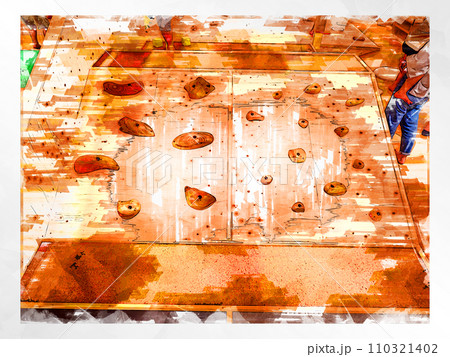 スケッチ風 ボルダリング ボルダリングウォール 壁 木製 ホールド クライミングジム ボルダリングジ 110321402