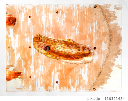 スケッチ風 ボルダリング ボルダリングウォール 壁 木製 ホールド クライミングジム ボルダリングジ 110321424