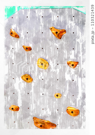 スケッチ風 ボルダリング ボルダリングウォール 壁 木製 ホールド クライミングジム ボルダリングジ 110321439