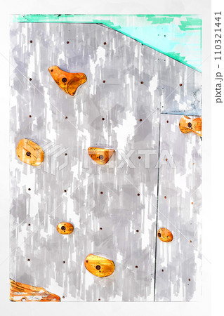 スケッチ風 ボルダリング ボルダリングウォール 壁 木製 ホールド クライミングジム ボルダリングジ 110321441