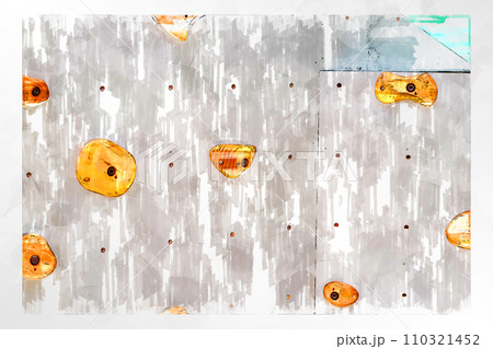 スケッチ風 ボルダリング ボルダリングウォール 壁 木製 ホールド クライミングジム ボルダリングジ 110321452