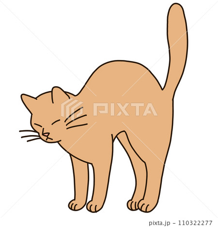 伸びをする猫のイラスト　 110322277