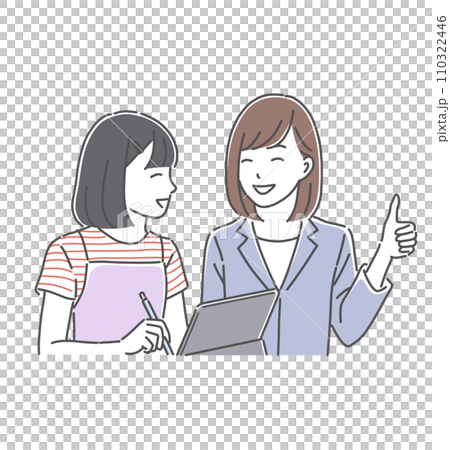 學習的女孩和教學學習的女老師插畫素材 學習的女孩和教學學習的女老師插畫素材 110322446