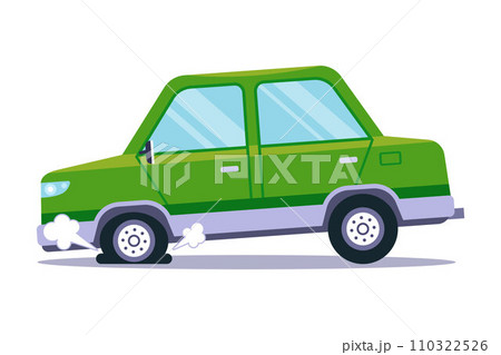 broken car wheel. flat tire. 110322526