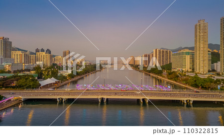 Shing Mun River with Christmas decoration at Shatin Dec 24 2023 Shing Mun River with Christmas decoration at Shatin Dec 24 2023 110322815