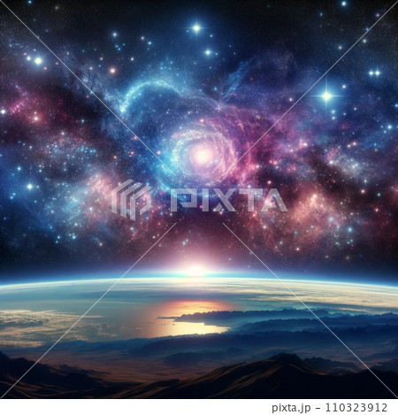 宇宙から見上げた星空 110323912