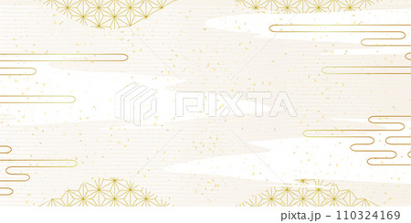 和柄　文様　ベージュ　背景 110324169