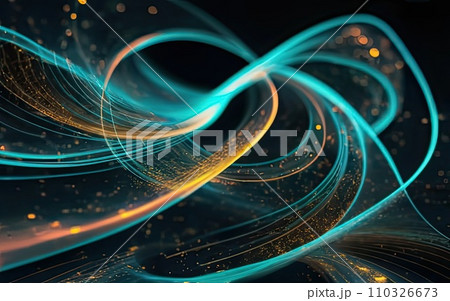 Particles of light in blue wave curves  110326673