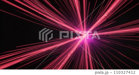 ネオンライト、曲線、残像、グラフ、暗闇、何もない、カラフル、generative ai	 110327412