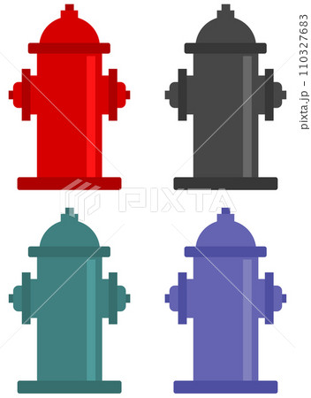 火事や火災など緊急時に消火活動する消火栓のイラスト 110327683
