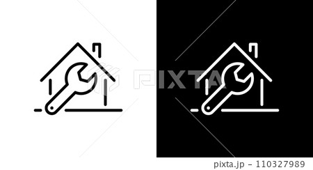 スパナと家のリフォームアイコン 110327989