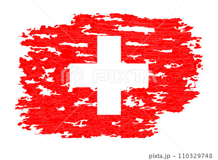 Switzerland flag texture grunge. Vector of national switzerland Switzerland flag texture grunge. Vector of national switzerland 110329748