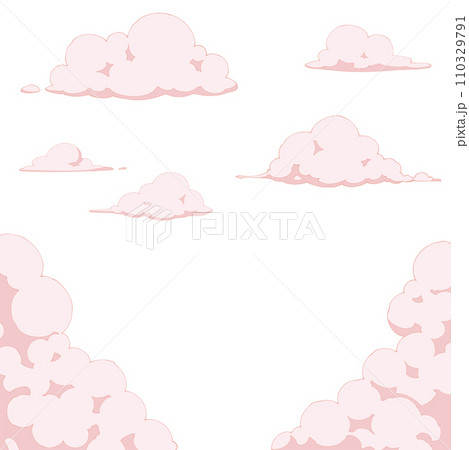 カットイラストセット_雲_夕焼け カットイラストセット_雲_夕焼け 110329791