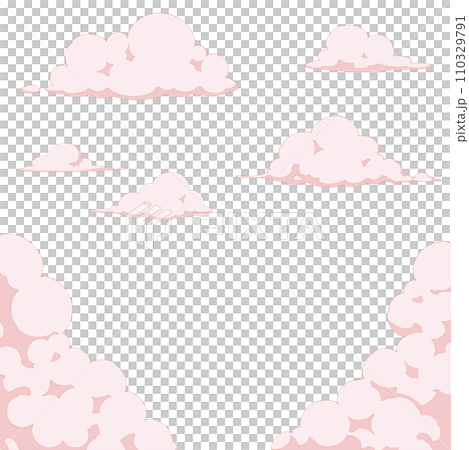 カットイラストセット_雲_夕焼け カットイラストセット_雲_夕焼け 110329791