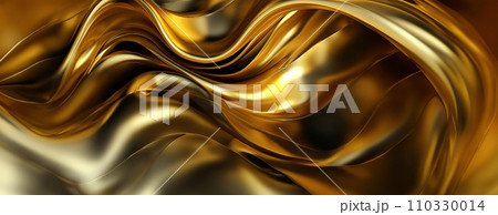 AI-generated content. Gold background or texture and gradients shadow. AI Generative. 110330014
