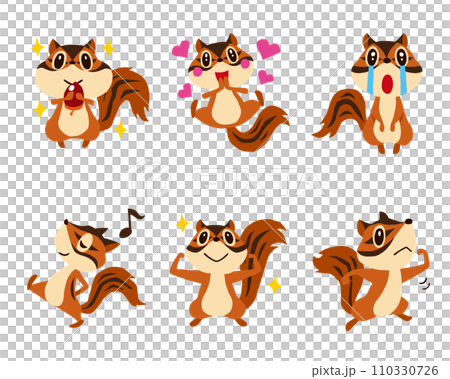 手繪可愛花栗鼠人物設定2(興奮、哭泣、握拳等) 手繪可愛花栗鼠人物設定2(興奮、哭泣、握拳等) 110330726