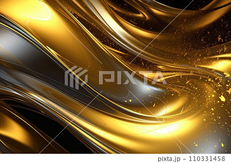 AI-generated content. Gold background or texture and gradients shadow. AI Generative. 110331458