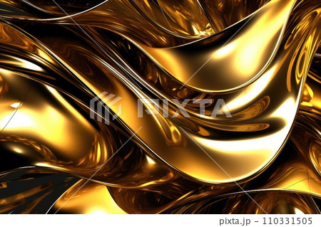 AI-generated content. Gold background or texture and gradients shadow. AI Generative. 110331505
