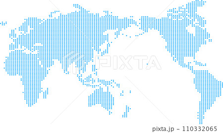 青い丸のドットの世界地図 青い丸のドットの世界地図 110332065