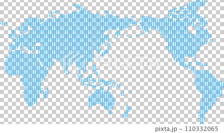 青い丸のドットの世界地図 青い丸のドットの世界地図 110332065