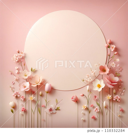 ピンクの背景に春の花を添えて ピンクの背景に春の花を添えて 110332284