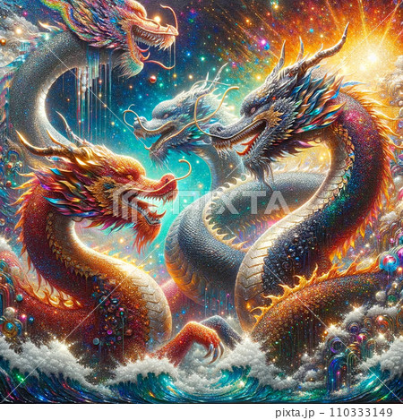 星海を舞う龍の対峙 110333149